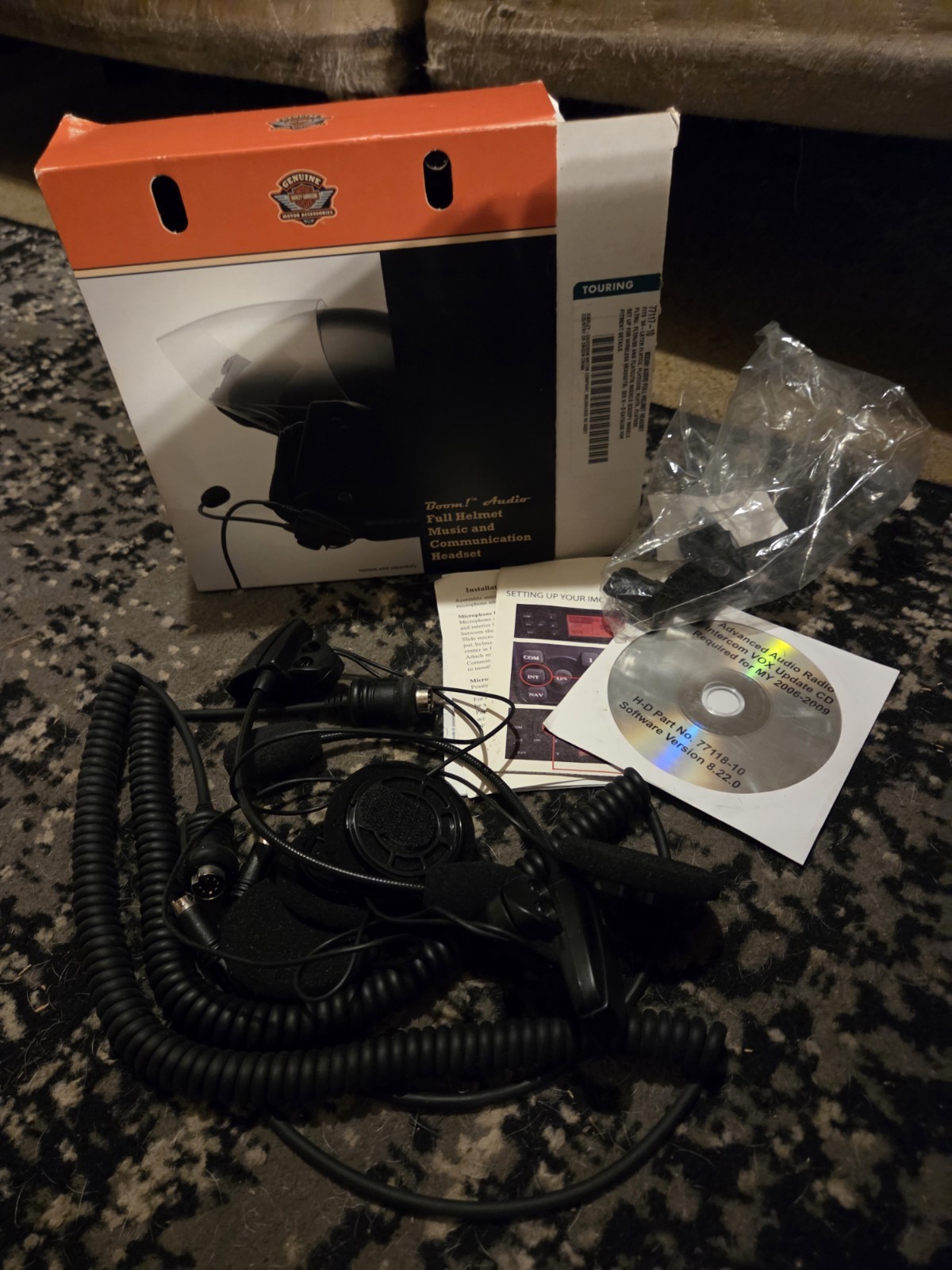 NEW Harley-Davidson Boom! Audio Full Helmet Headset Kit – 77117-10 w/ Update CD