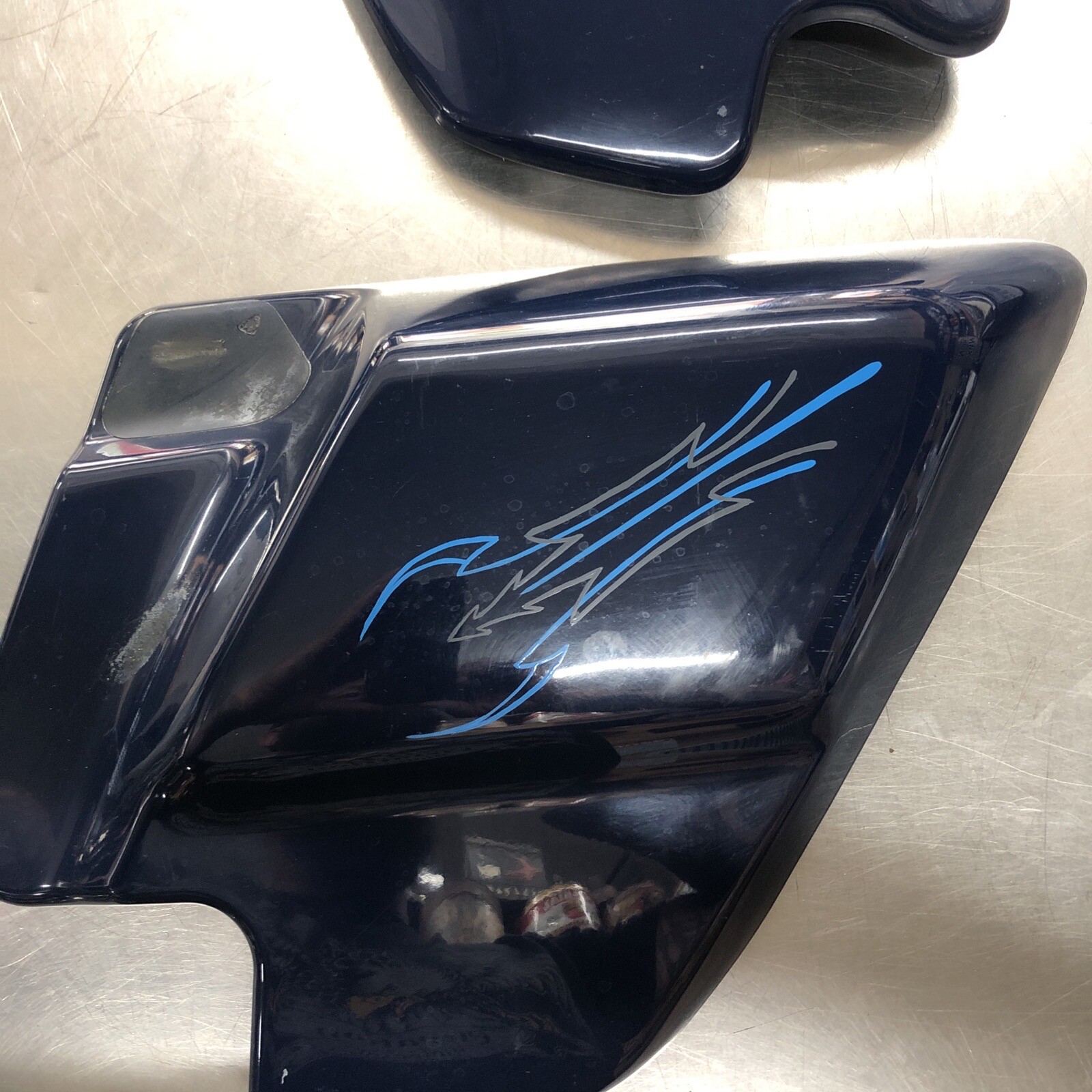 2001 Harley Davidson FLH Side Covers Pair Blue 66619-97A & 66670-97A