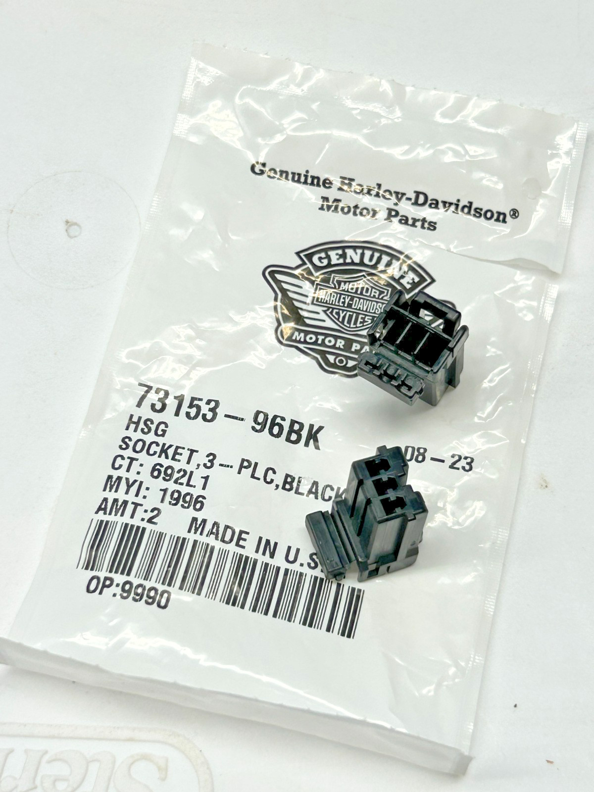 OEM H-D SOCKET 3-PLC, BLACK (pack of 2) – 73153-96BK