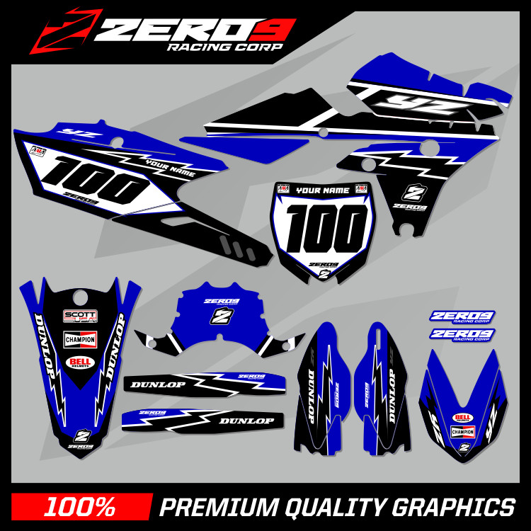 Custom MX Graphics Kit: YAMAHA YZ YZF WR WRF 125 – 450 – RETRO BLUE