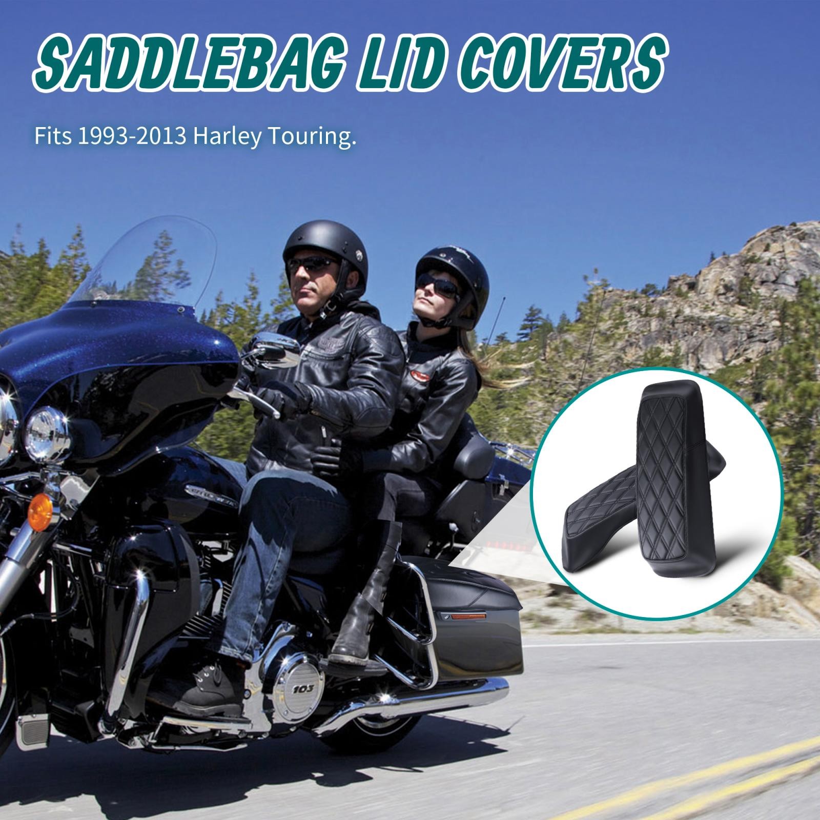 Touring Saddlebag Lid Cover for Harley Road Electra Glide Road King 1993-2013