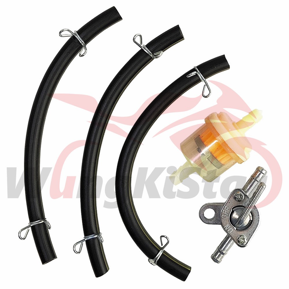 Black Fuel Inline Shut Off Valve Switches Oil Filter Petrol Pipe Hose Line Clip