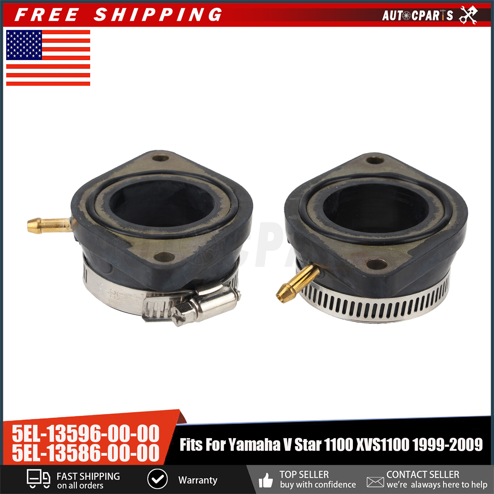 Carburetor Intake Manifold Boots Fit for Yamaha XVS1100 VStar