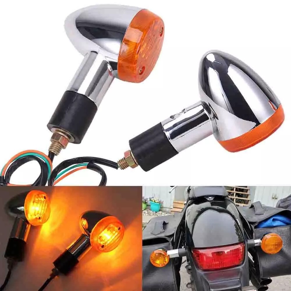 1 Pair of Turn Signals 10mm 12V FOR Harley-Davidson Honda Kawasaki Yamaha Suzuki