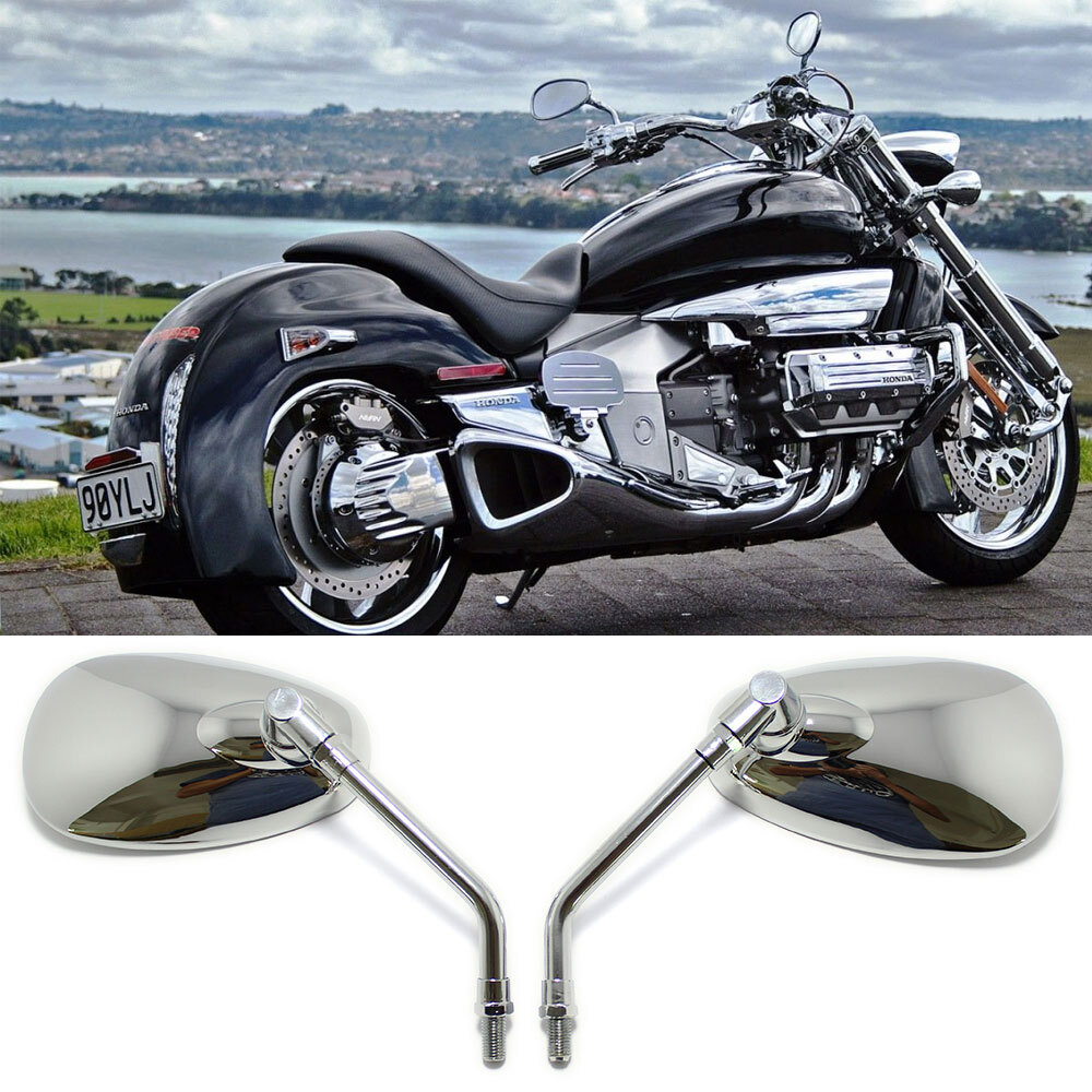 10MM Chrome Rectangle Motorcycle Mirrors For Kawasaki Vulcan VN 500 800 900 1600