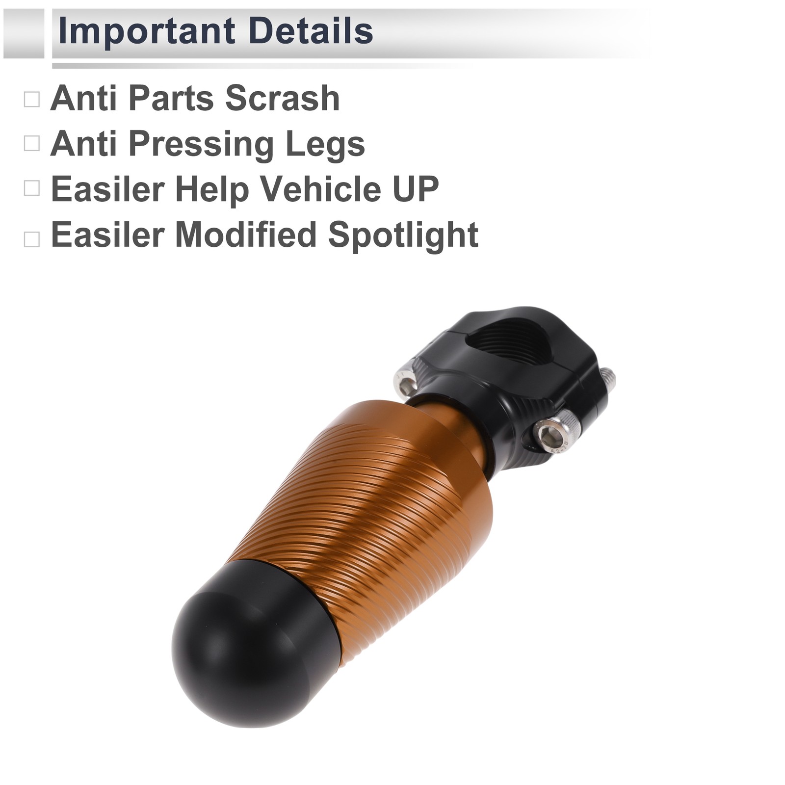 0.87″-1.1″ Aluminum Alloy Motorcycle Slider Frame 2 Pcs screw 2 Set Orange