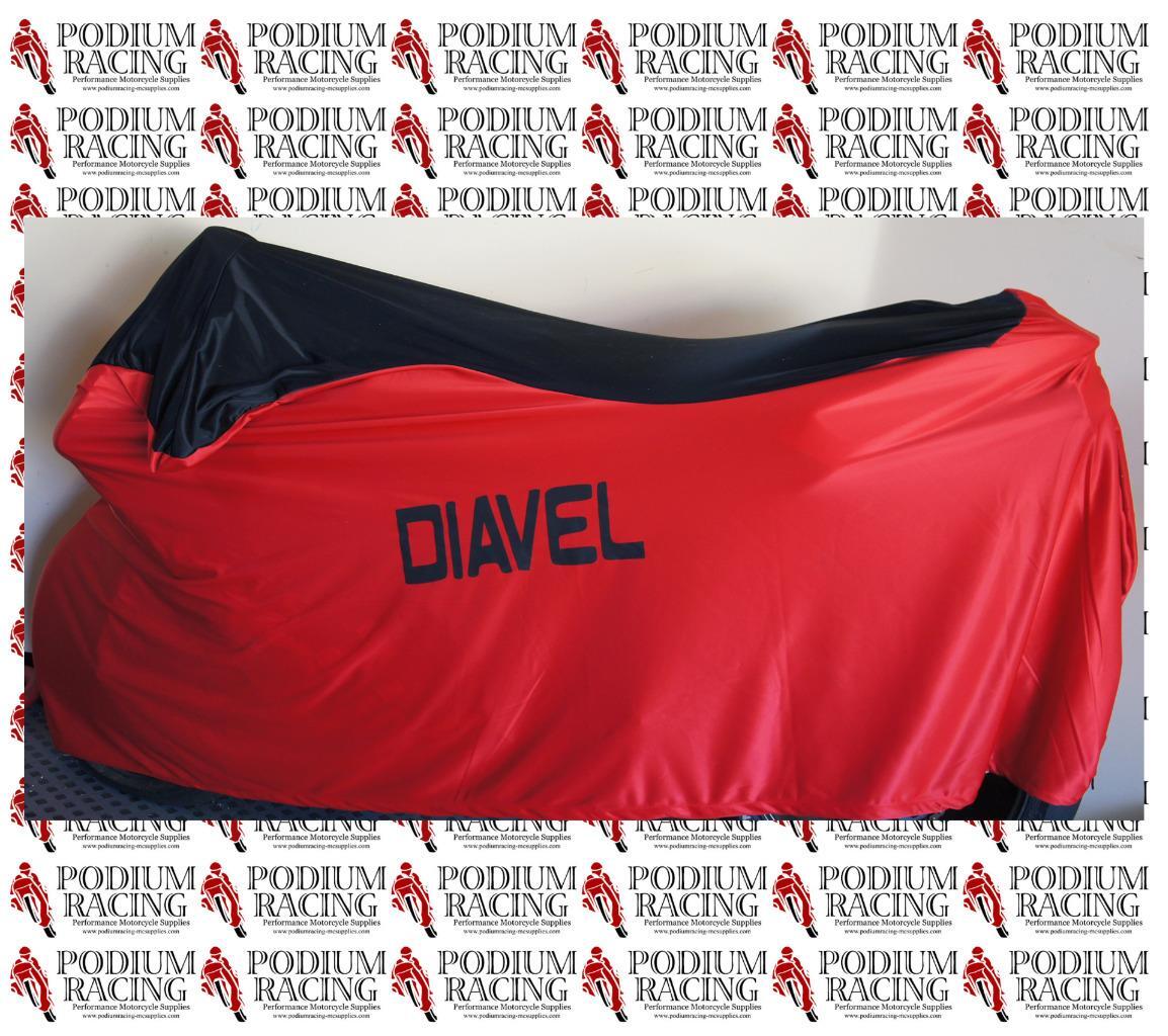 DUCATI xDIAVEL INDOOR BIKE COVER CUSTOM FITTED WITH SOFT LINING RED & BLACK TOP