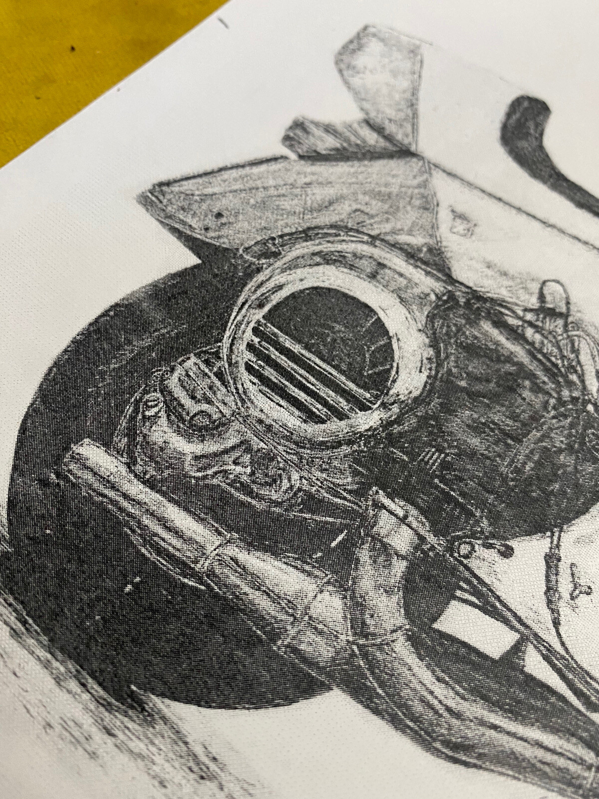VESPA P200E A4 INK DRAWING PRINT PINASCO STREET RACER 225