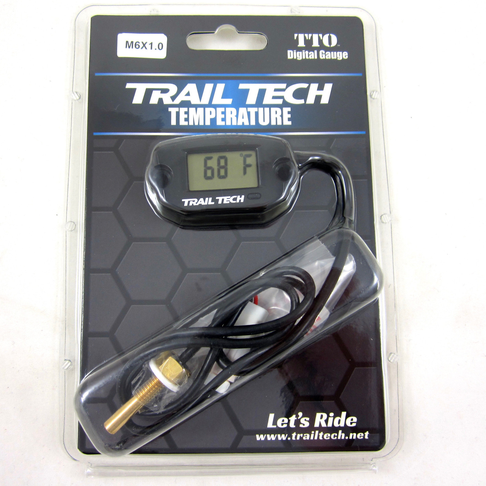 Trail Tech TTO Temperature Meter Black Digital Gauge M6x1.0 Screw Sensor 742-ES1