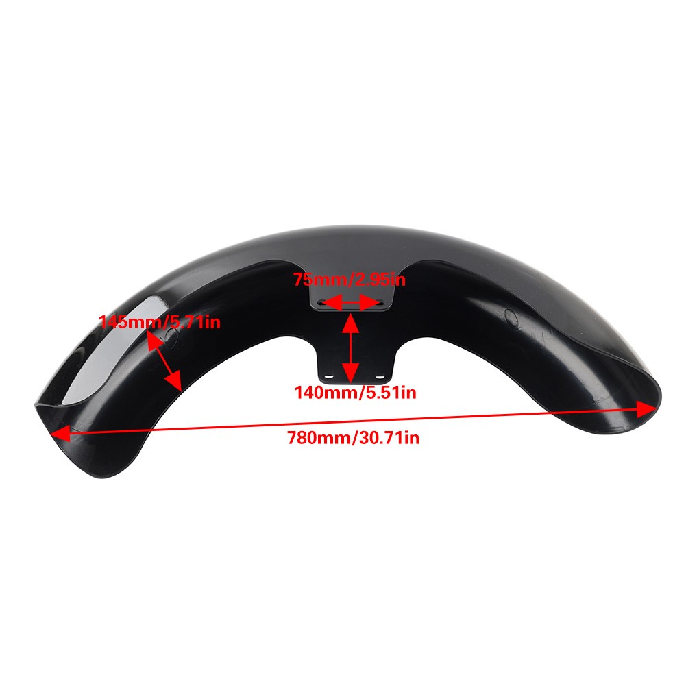 23″ Wheel Wrap Vivid Black Front Mudguard For Harley Touring Road Street Glide