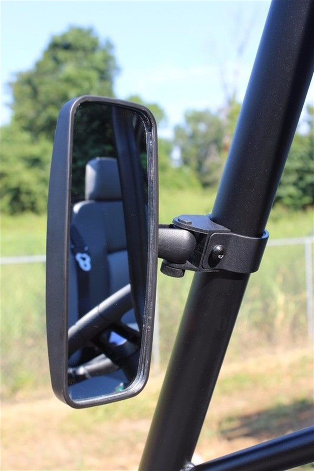 3*8 inch Adjustable Side Mirror Rearview Mirror For Field Vehicles w/ 1.75″ bar