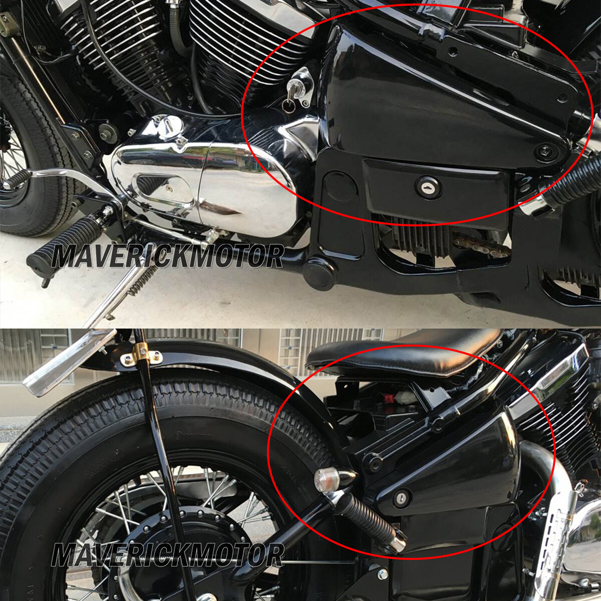 Black Fairing Battery Side Cover For Kawasaki Vulcan 800 VN800 Classic 1995-2006