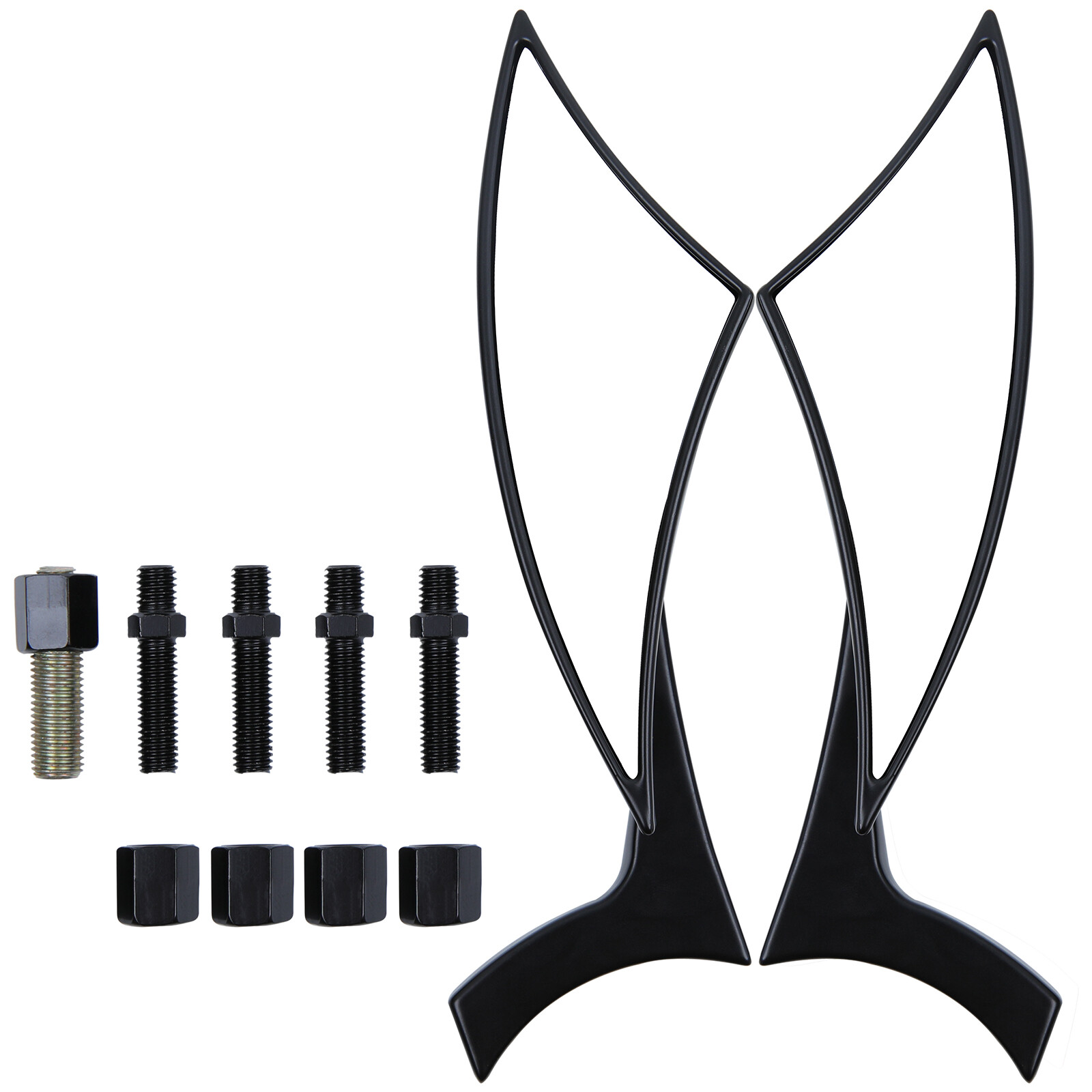 Black Rear View Mirrors For Harley Road King Street Glide Sportster Softail Dyna