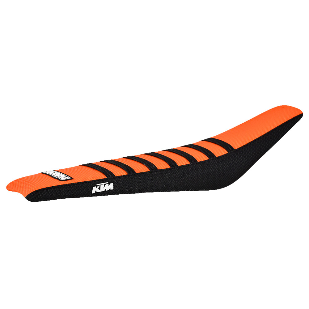 2018-2024 KTM SX 85 SEAT COVER By Enjoy MFG BLACK ORANGE BLACK RIBS #161 LOGO