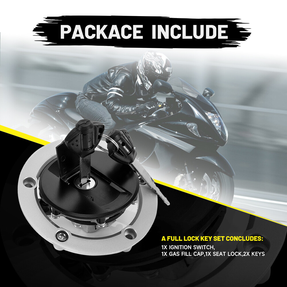 Ignition Switch Fuel Gas Tank Cap Lock Key For Suzuki GSXR600 750 1000 2005-18