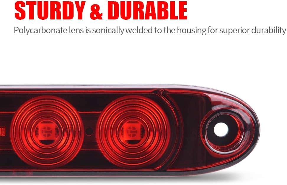 2PCS Red 16 inches 11 LED Trailer Light Bar IP67 Waterproof Multi-Function Stop