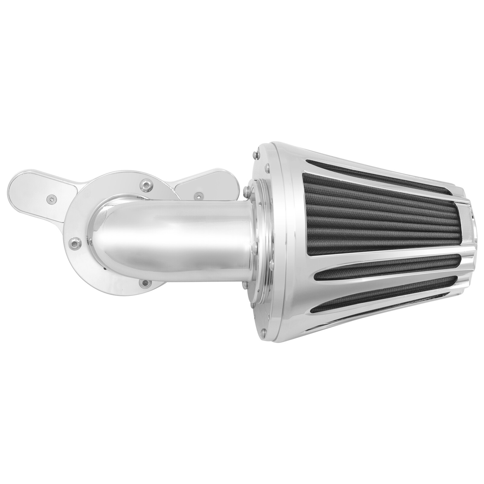 Chrome Grey Intake Cone Air Cleaner Filter Fit For Harley FXR 2000-17 FLH 00-07