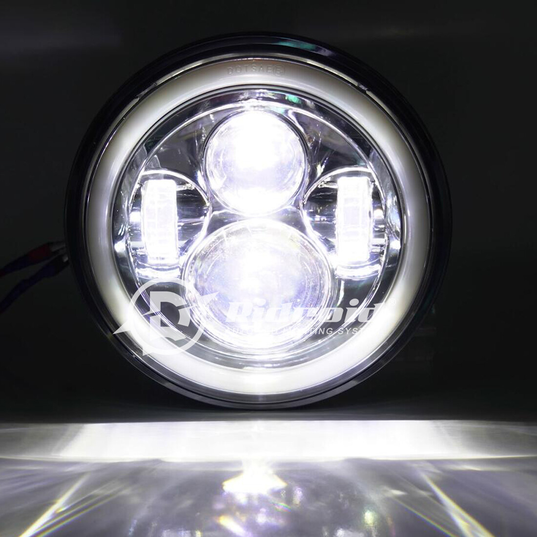 7″ Motorcycle LED Headlight Projector Halo DRL FOR Harley-Davidson Fatboy FLSTF