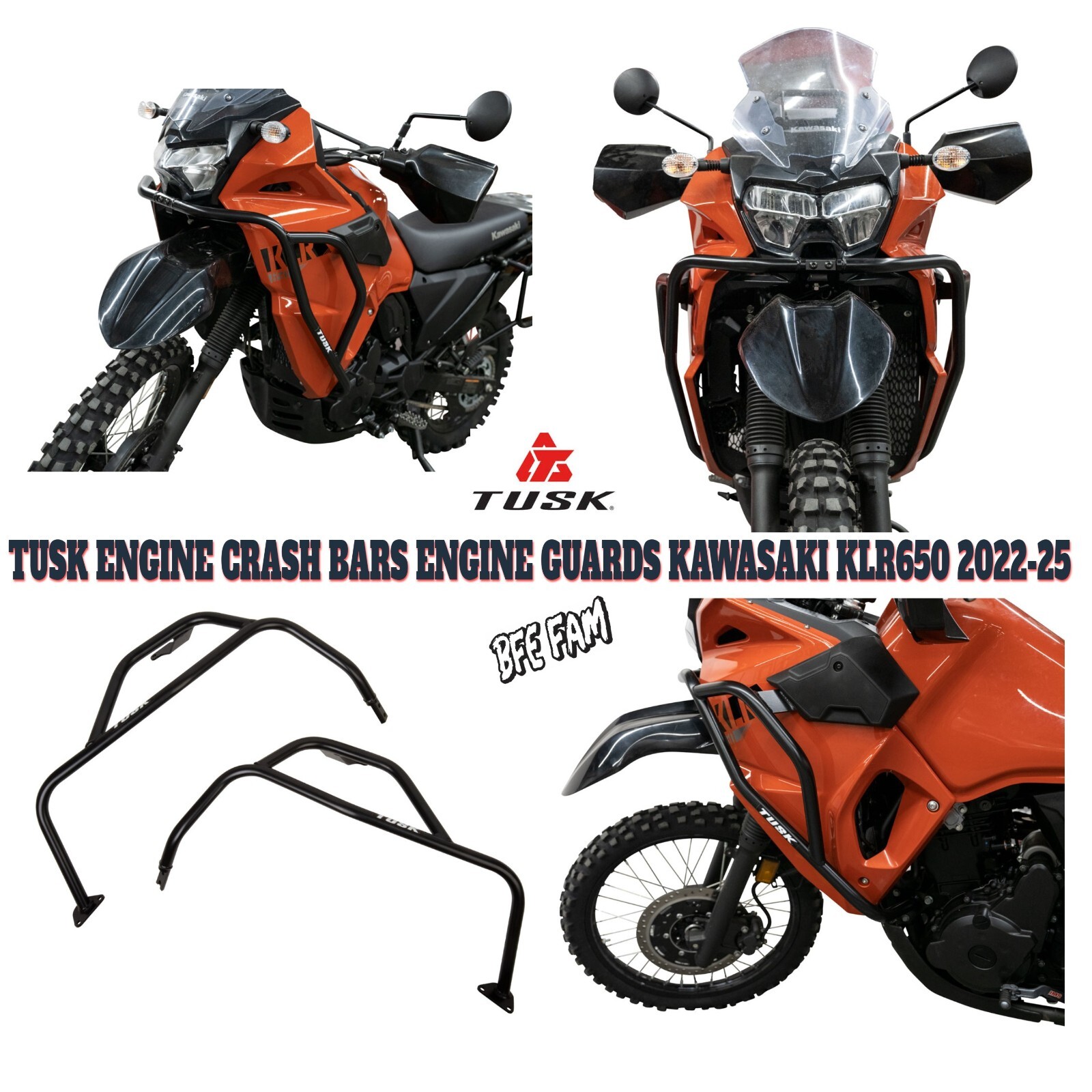 Tusk Crash Bars Engine Guards Fits: KAWASAKI KLR650 KLR 650 2022-2025 ADVENTURE
