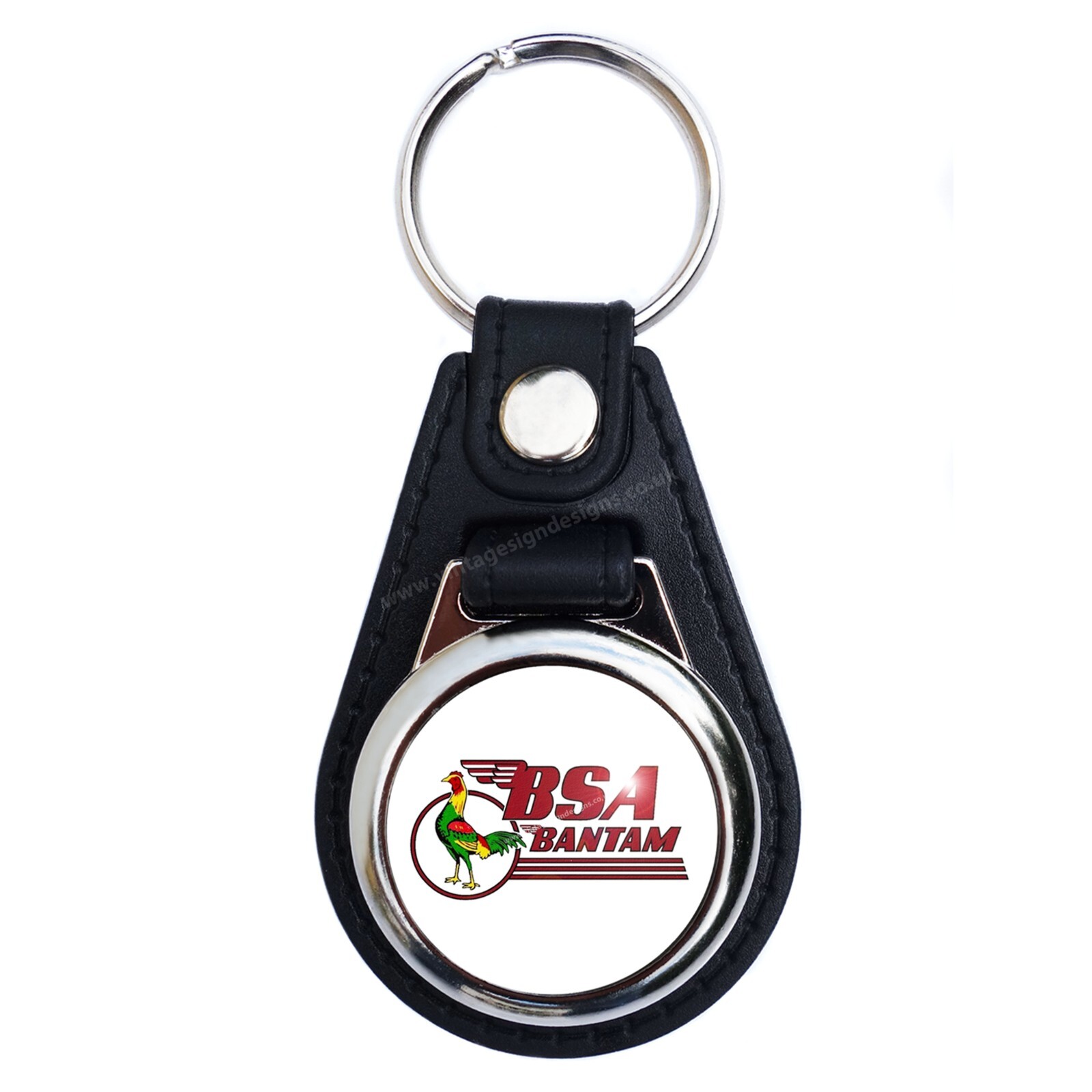 BSA BANTAM FAUX LEATHER KEYRING / KEY FOB.CLASSIC BSA MOTORCYCLES.