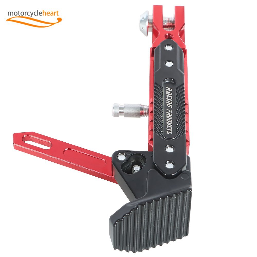 Red Adjustable CNC Aluminum Alloy Kickstand Motorcycle Foot Side Support Stand