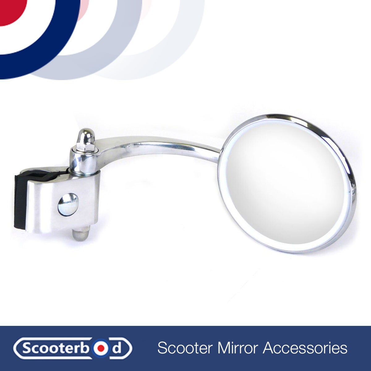 Round Clamp on Legshield Mirror | Vespa/ Lambretta Scooters for Right Hand Side