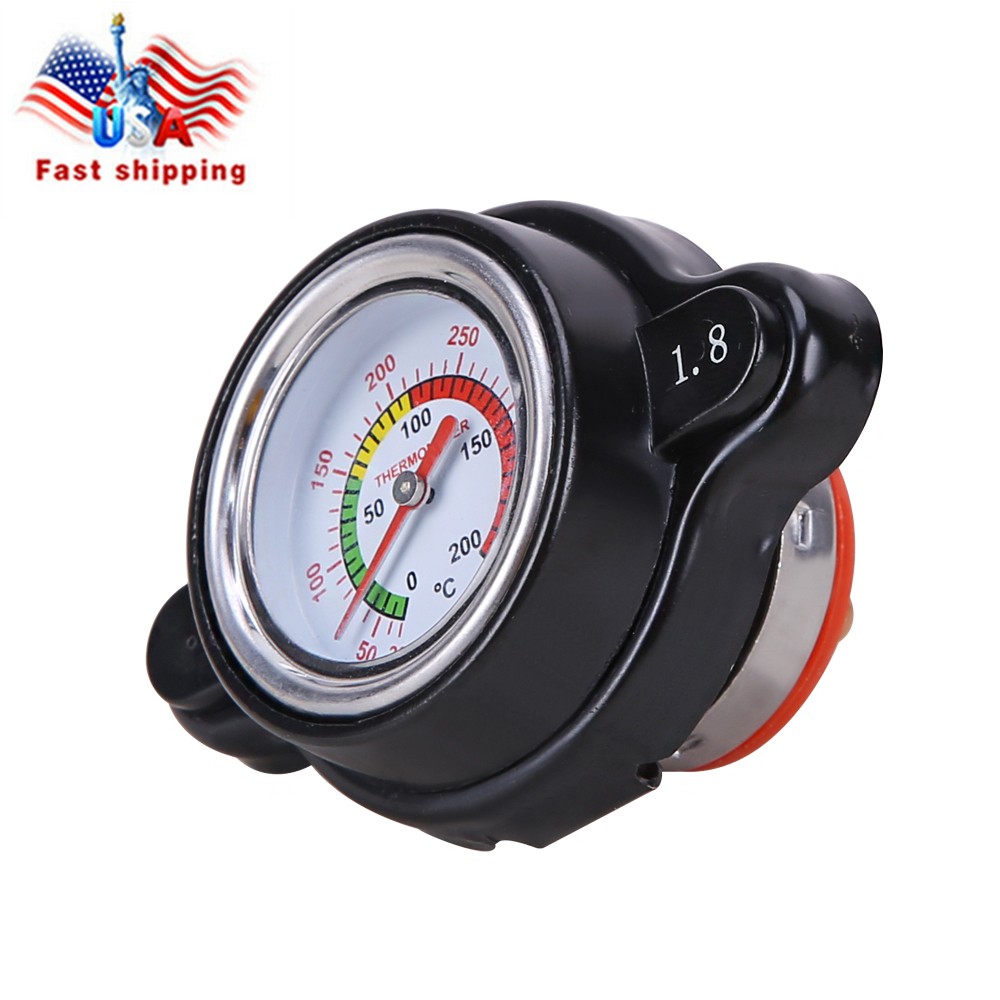 High Pressure Radiator Cap w/ Temperature Gauge 1.8 Bar Radiator Cap 25.6Psi Lmo