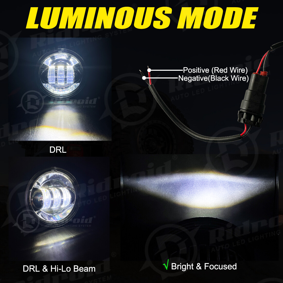 7″ LED Headlight + 4.5″ Passing Lights For Harley Electra Glide Ultra Classic