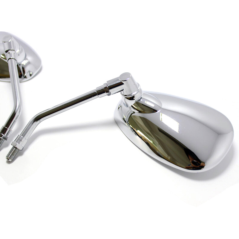 Motorcycle Rear Rearview Side Mirrors Chrome 10mm For Yamaha V Star 650 XVS650