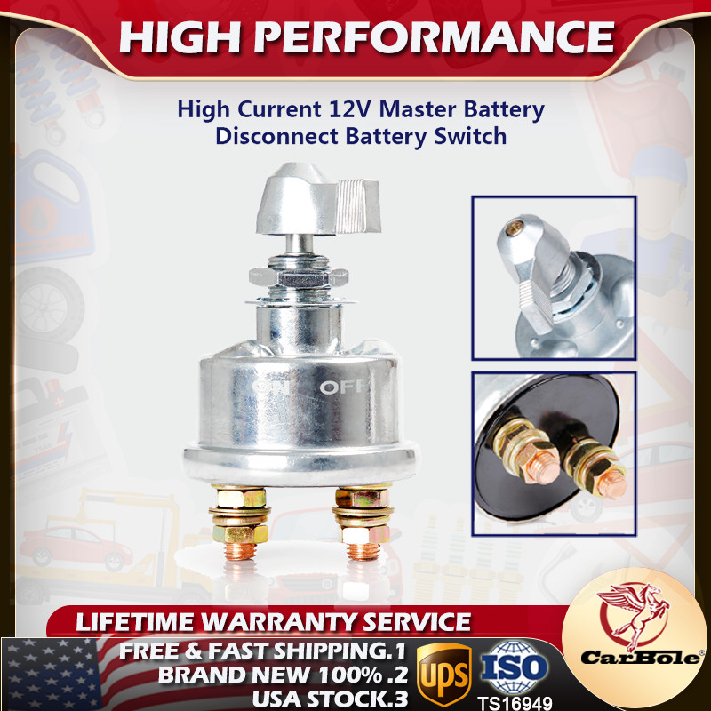 High Current Heavy-Duty Master Battery Disconnect Switch 12-24V for Truck Boat