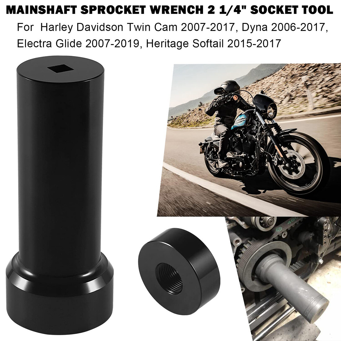 For 2007+ Harley Twin Cam Mainshaft Sprocket Wrench Tool Pulley Lock 2 1/4″ Nut