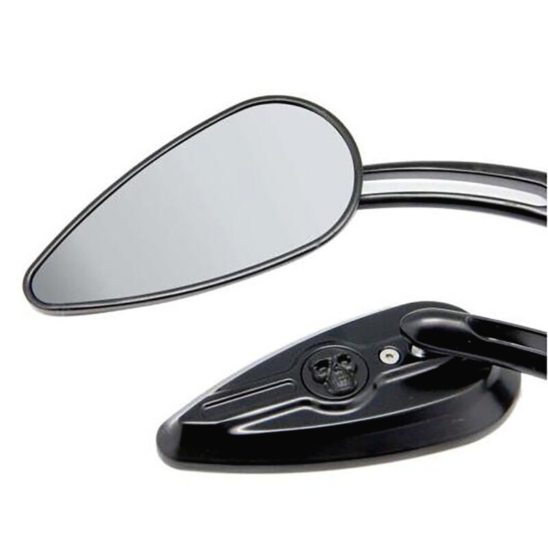 Rearview Black Mirrors Skull Teardrop for Harley Dyna Electra Glide Motorcycle