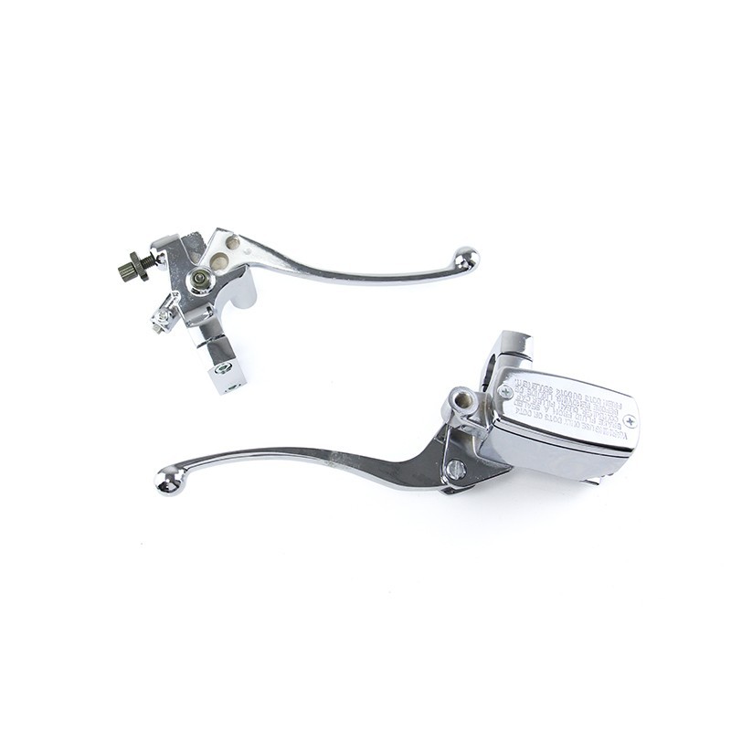 Chrome 1″ Motorcycle Master Cylinder Front Brake & Clutch Levers Set For Harley
