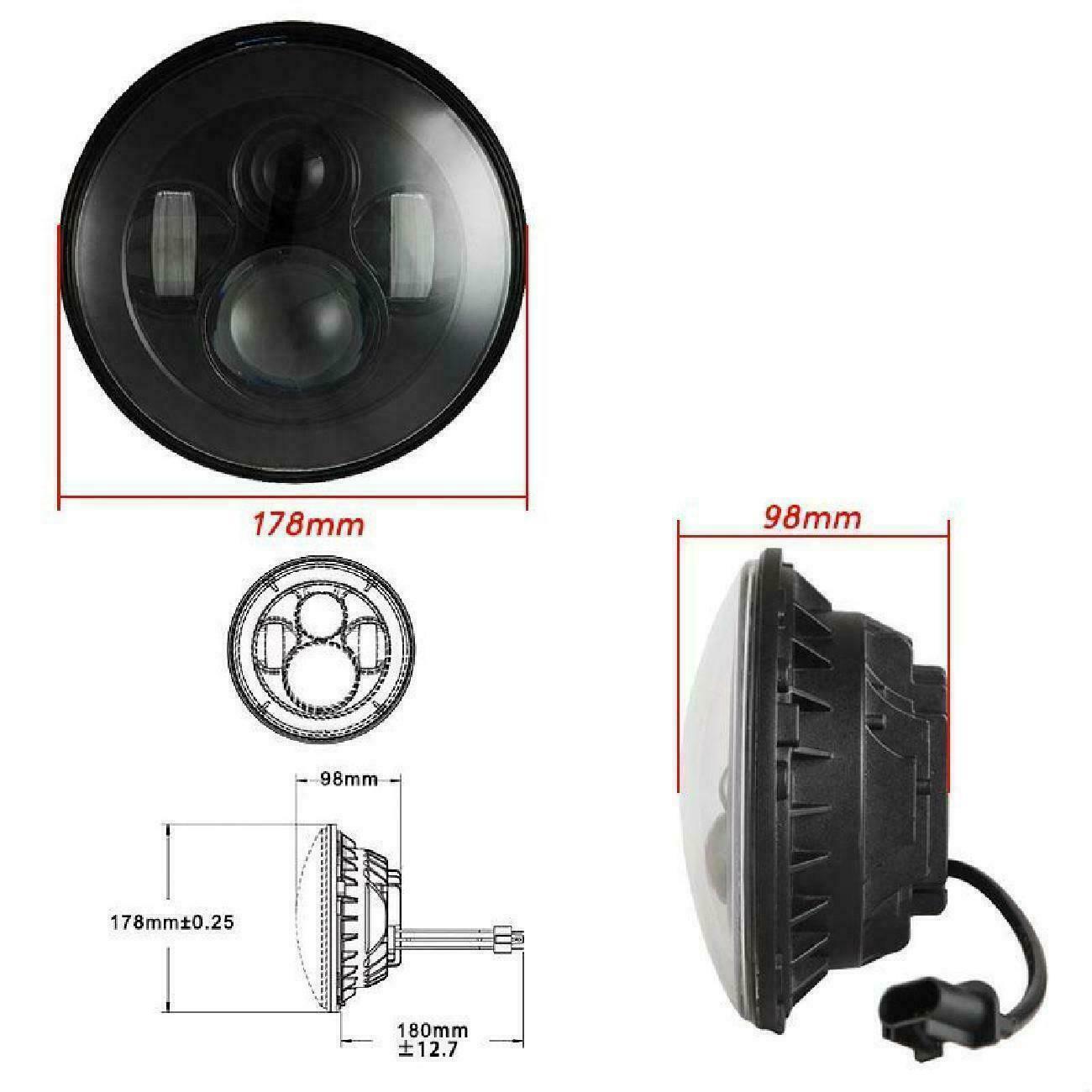 7″ inch DOT 80W LED Headlight Projector for Davidson Honda Yamaha Motorcycle
