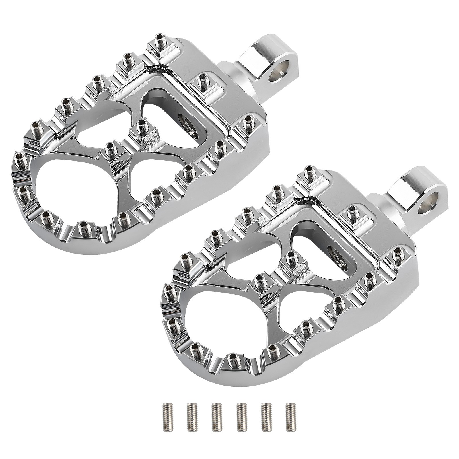 CNC Wide Fat Foot Pegs 360 Degree Rotating MX Chopper Bobber Style for Harley