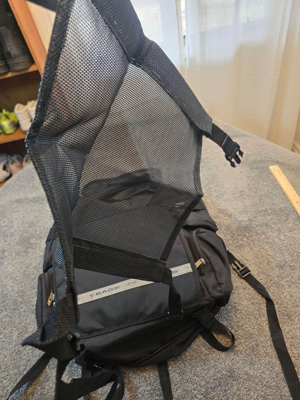 Tbags Motorcycle Tail Bag Touring Luggage Black Textile Pockets Roll Bag Straps