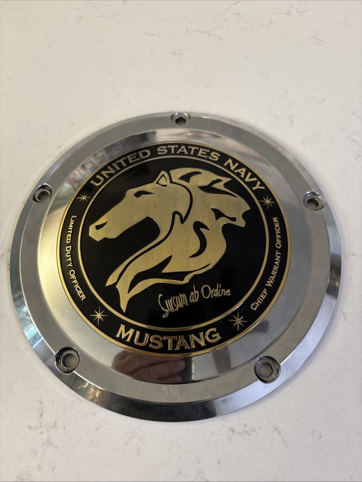 Harley Davidson 5 Hole Derby Cover United States Navy Mustang