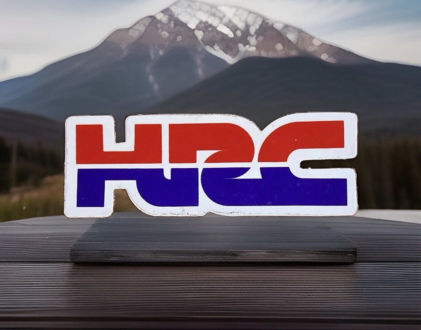 HRC Racing sticker. . *Glossy*Finish Size: 3.25”X 1.25”inch. Self Adhesive