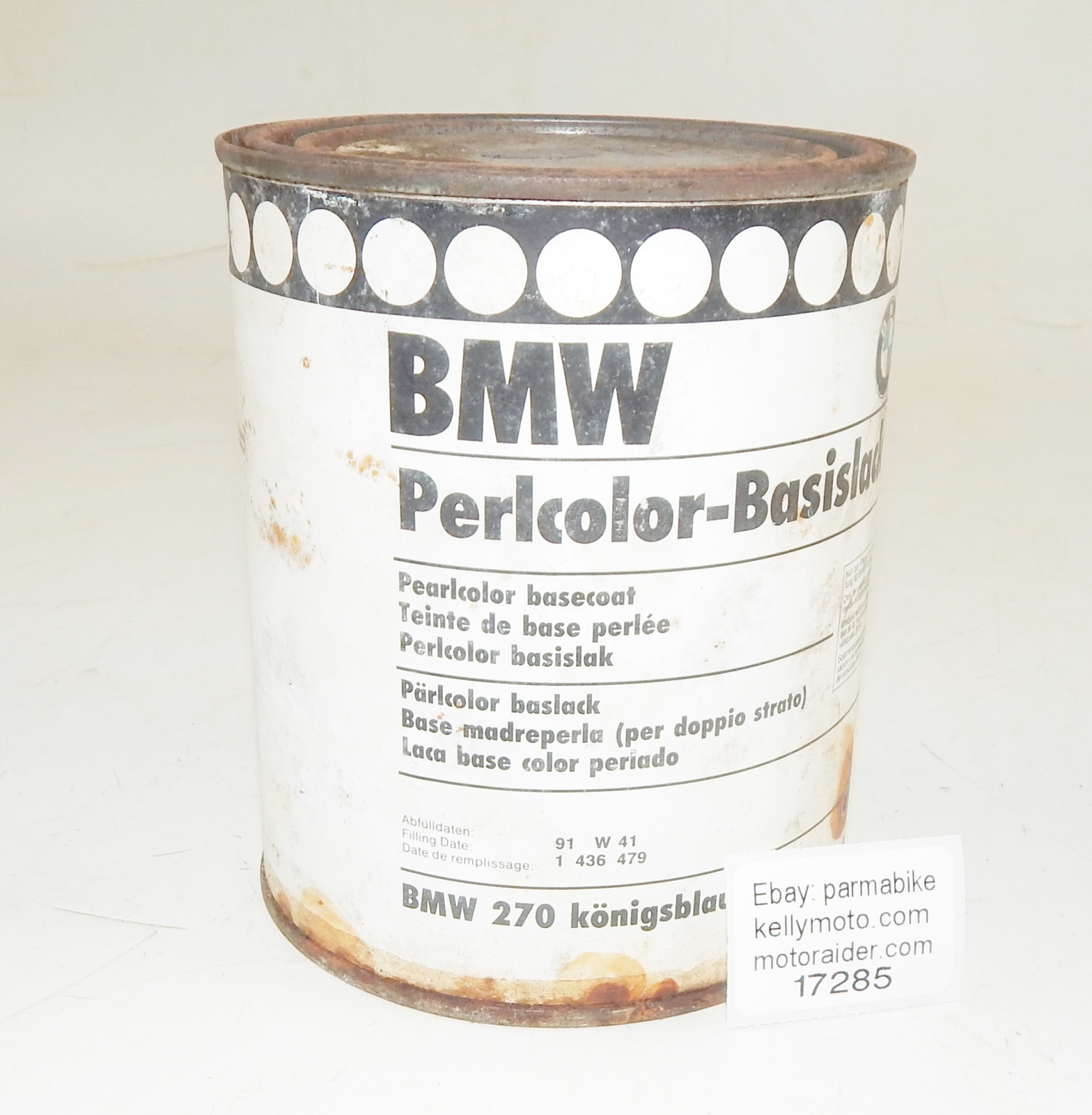 OEM MOTORAD BMW PAINT CAN 1000ml PEARLCOLOR BASECOAT BMW 270 ROYALBLU königsblau