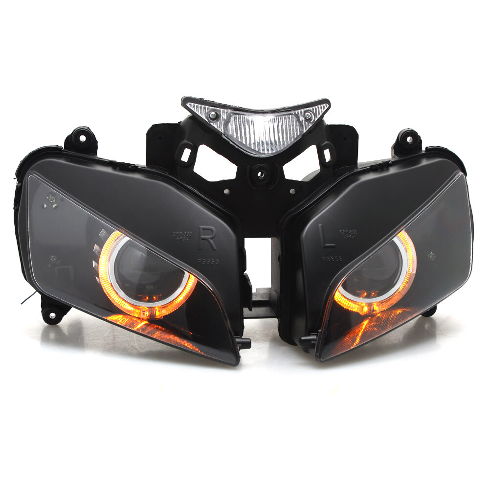 Fully Headlight Assembly HID Projector Amber Angel Eye for Honda CBR1000RR 04-07