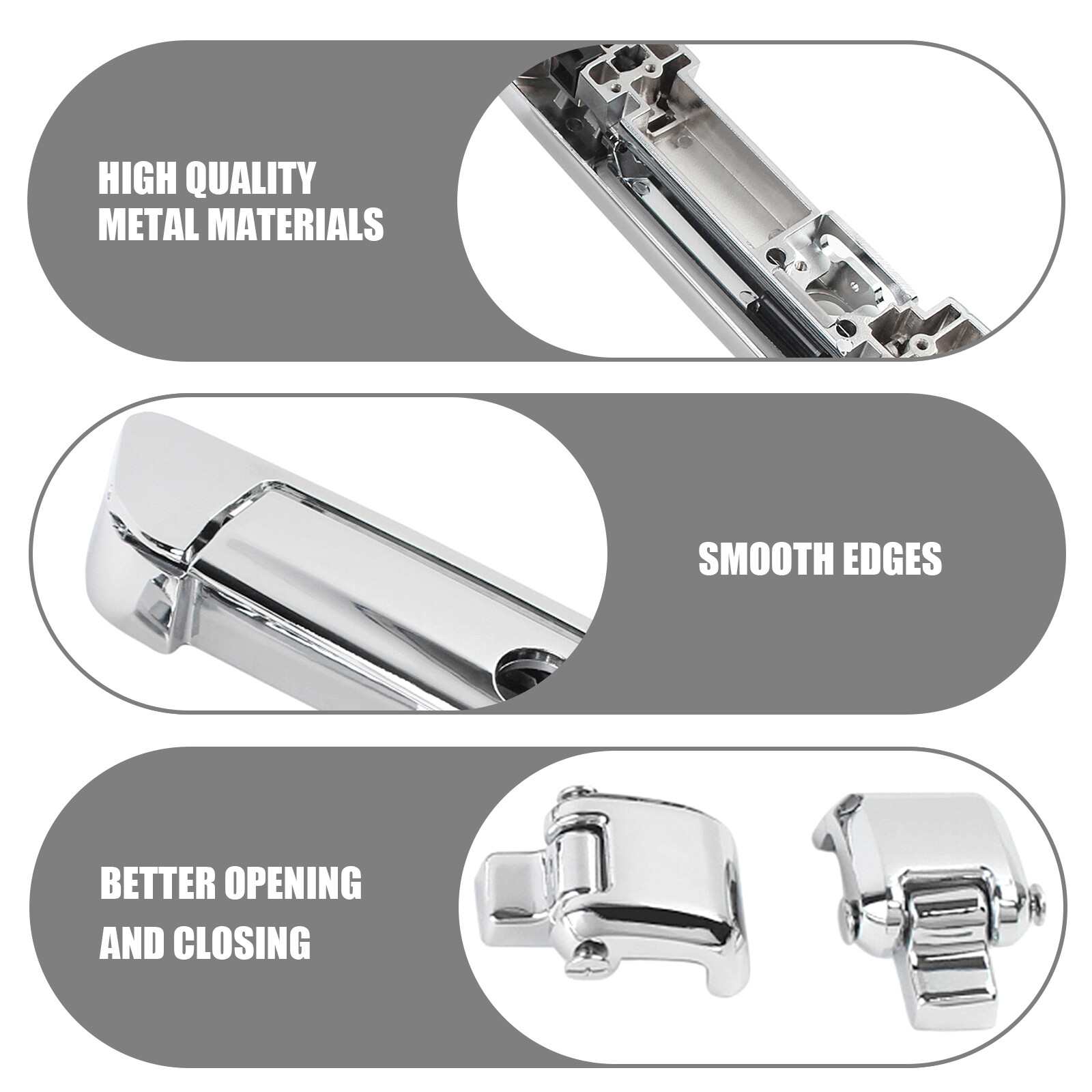 Chrome Pack Trunk Latches Key Hinges For Harley Tour Pak Touring FLT 2014-2024