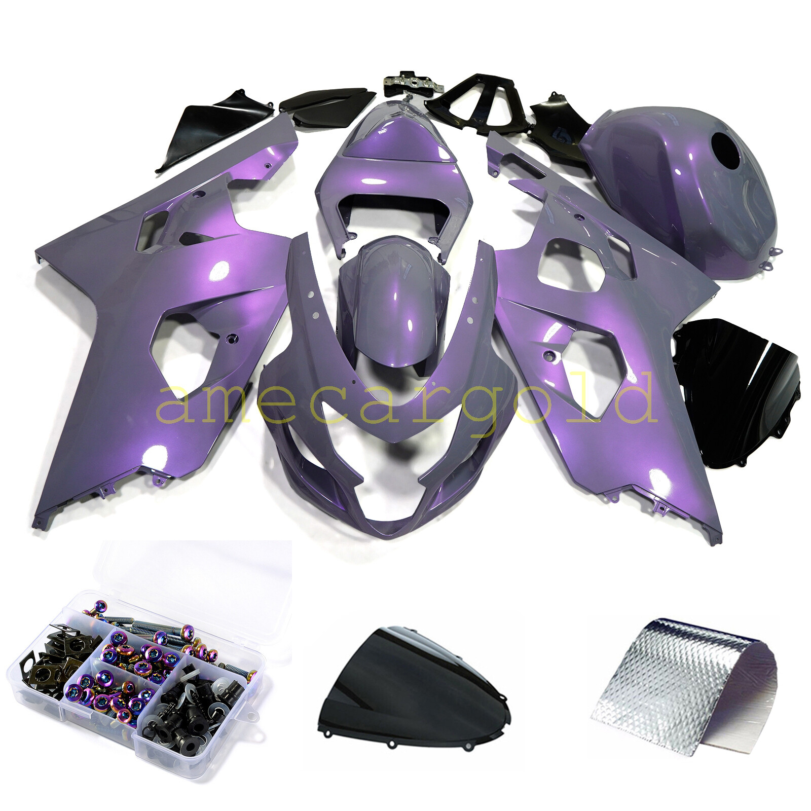 Chameleon Gray Dazz Purple Fairing Kit For Suzuki GSXR600/GSXR750 2004-2005 ABS