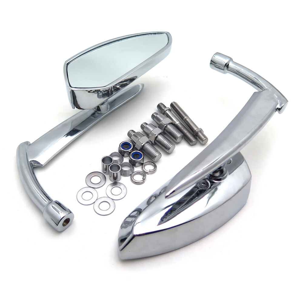 Chromed Blade Mirrors For Kawasaki Vulcan Honda Rebel Shadow Yamaha R1 R6 Cruise