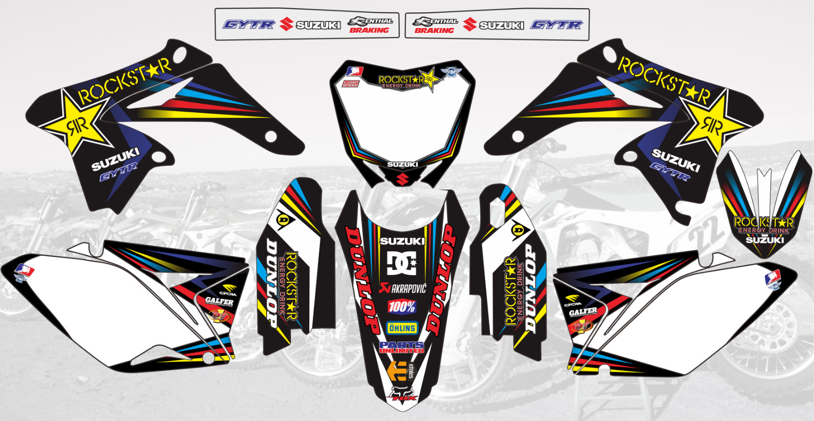 N 140 GRAPHICS KIT FOR SUZUKI RMZ 250 RMZ250 2010-2018
