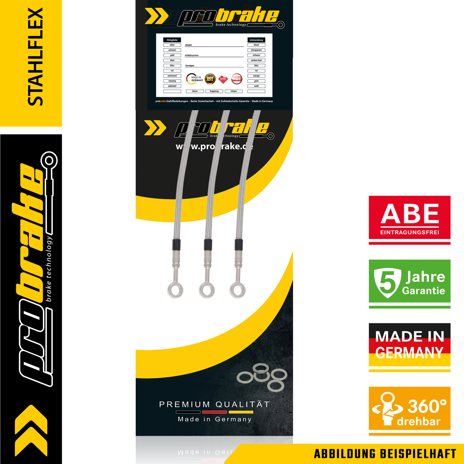 Steel Braided Brake Line For Triumph Trident 900 Front (91-99) T300C
