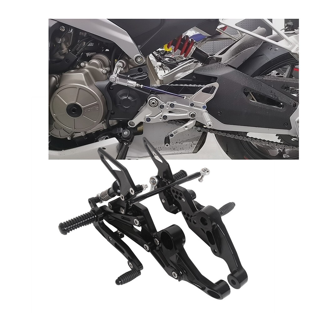 For APPILIA RS660 Tuono 660 Billet Adjustable Rearset Modify Control Black