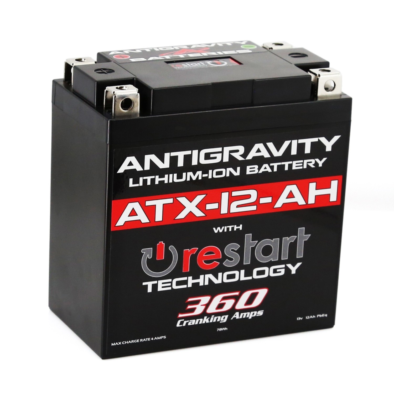 Antigravity ATX12-AH-RS Lithium Motorcycle Battery RE-START YTX14AH YB14