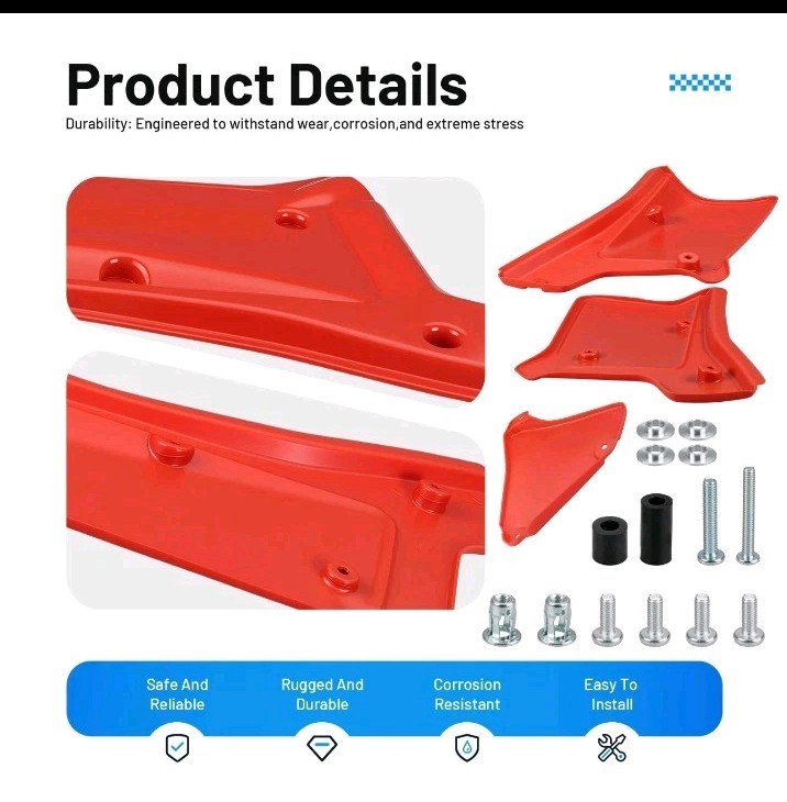 Left Right Side Panels Covers Set Red for Honda XR200R 1984-2002 XR250R 84-1985