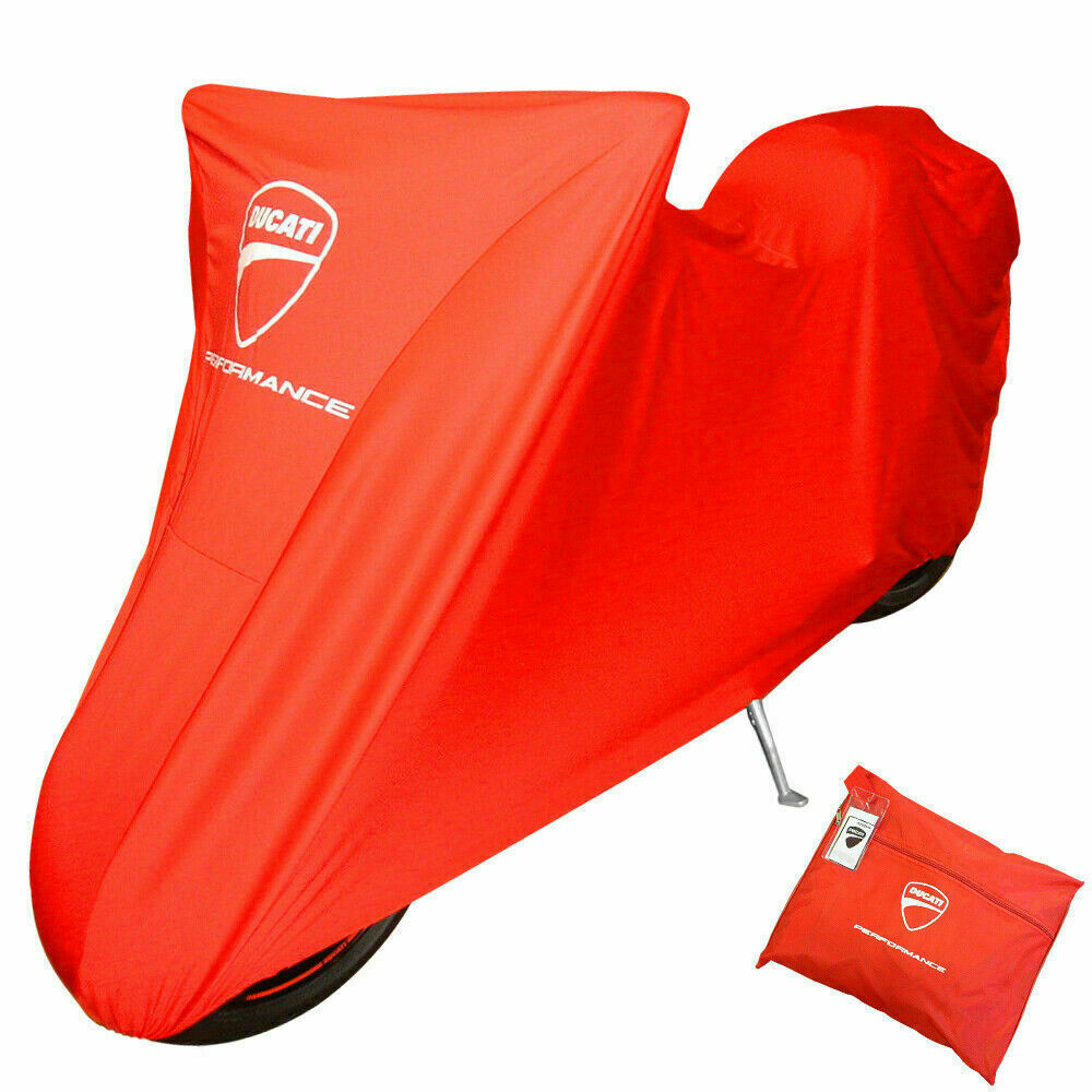 Genuine DUCATI PERFORMANCE Universal Red Motorcycle Bike Indoor Dust Cover