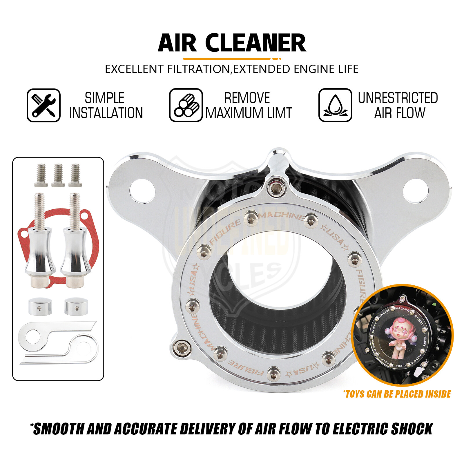 For Harley Air Cleaner Intake Filter Dyna Softail Touring Road King Street Glide